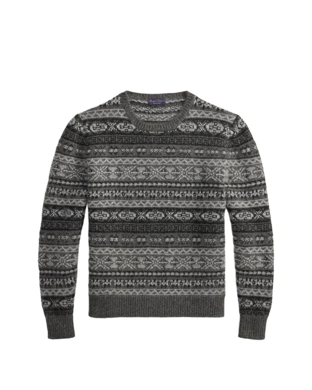 Ralph Lauren Gray Fair Isle Sweater for men