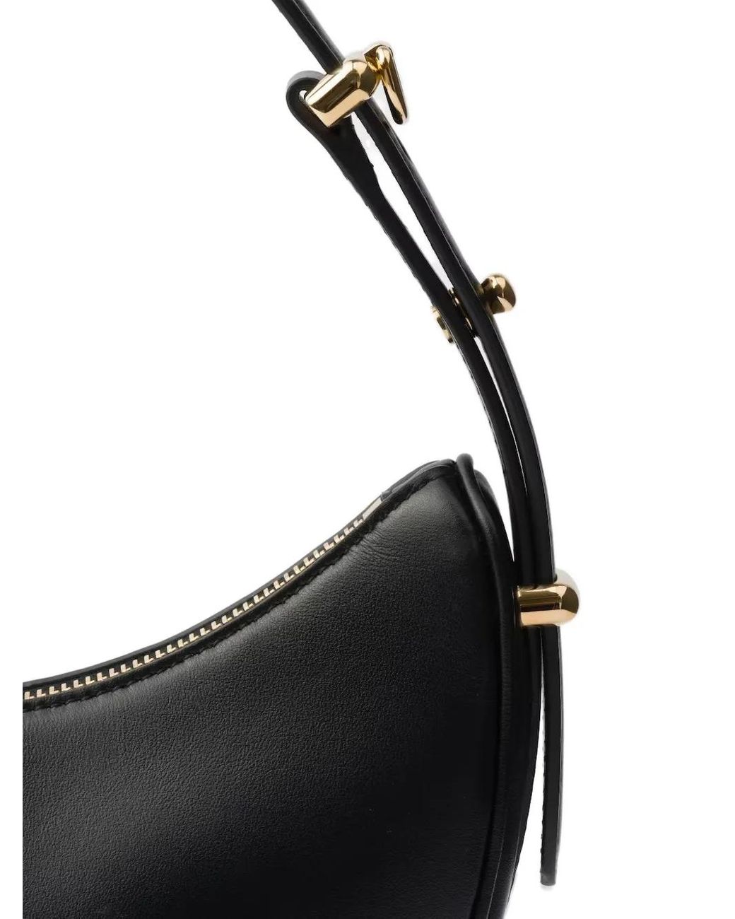 Prada Black Crescent-Shaped Leather Shoulder Bag