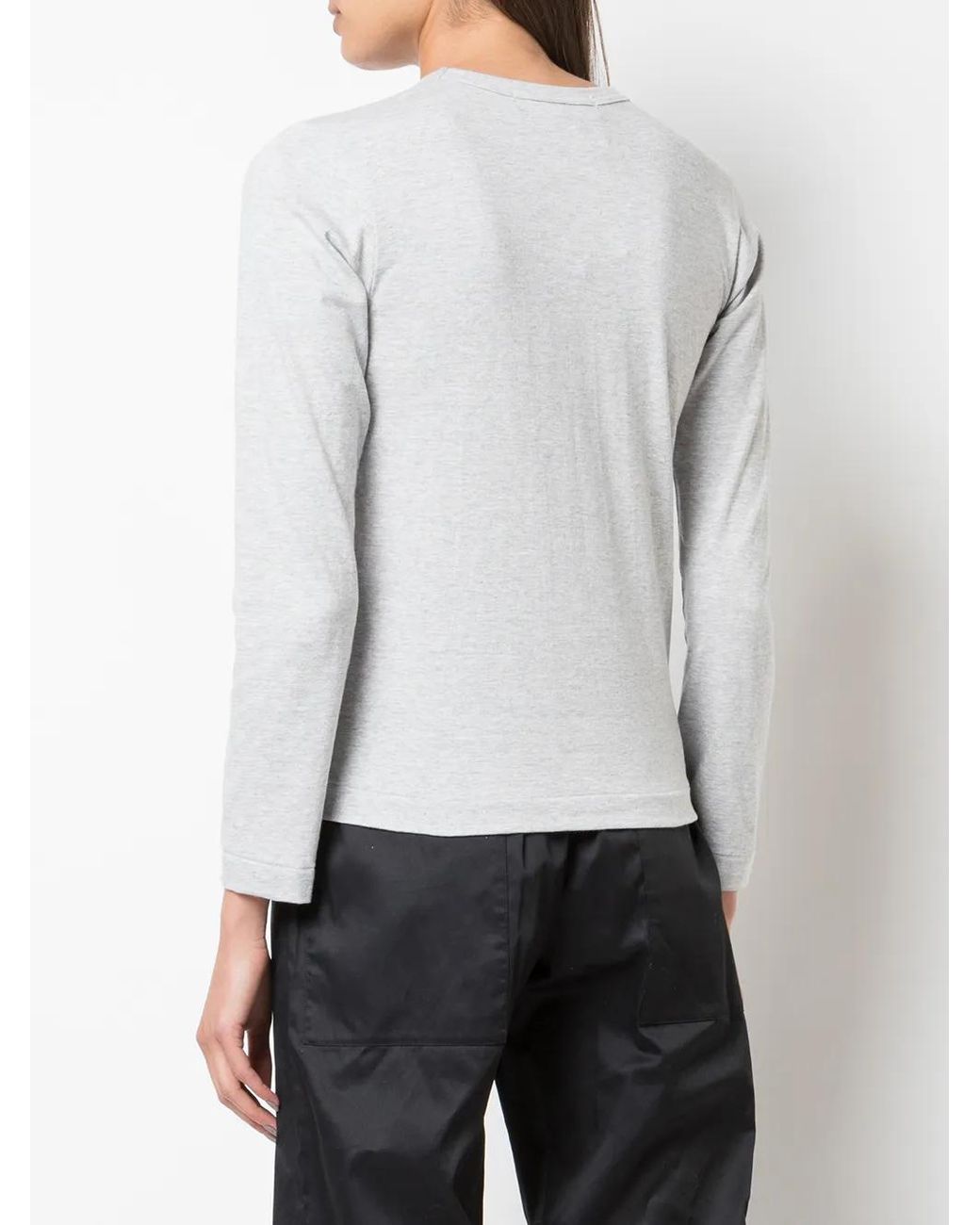 COMME DES GARÇONS PLAY Gray Printed Logo T-Shirt