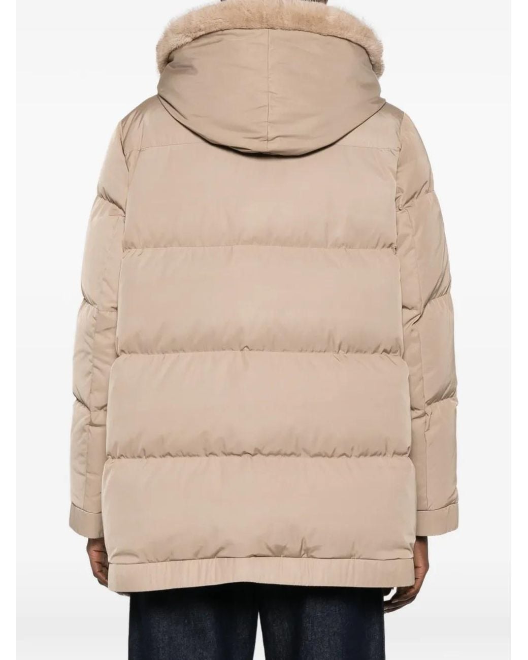 Lou Andrea Natural Hooded Zip-Fastening Coat