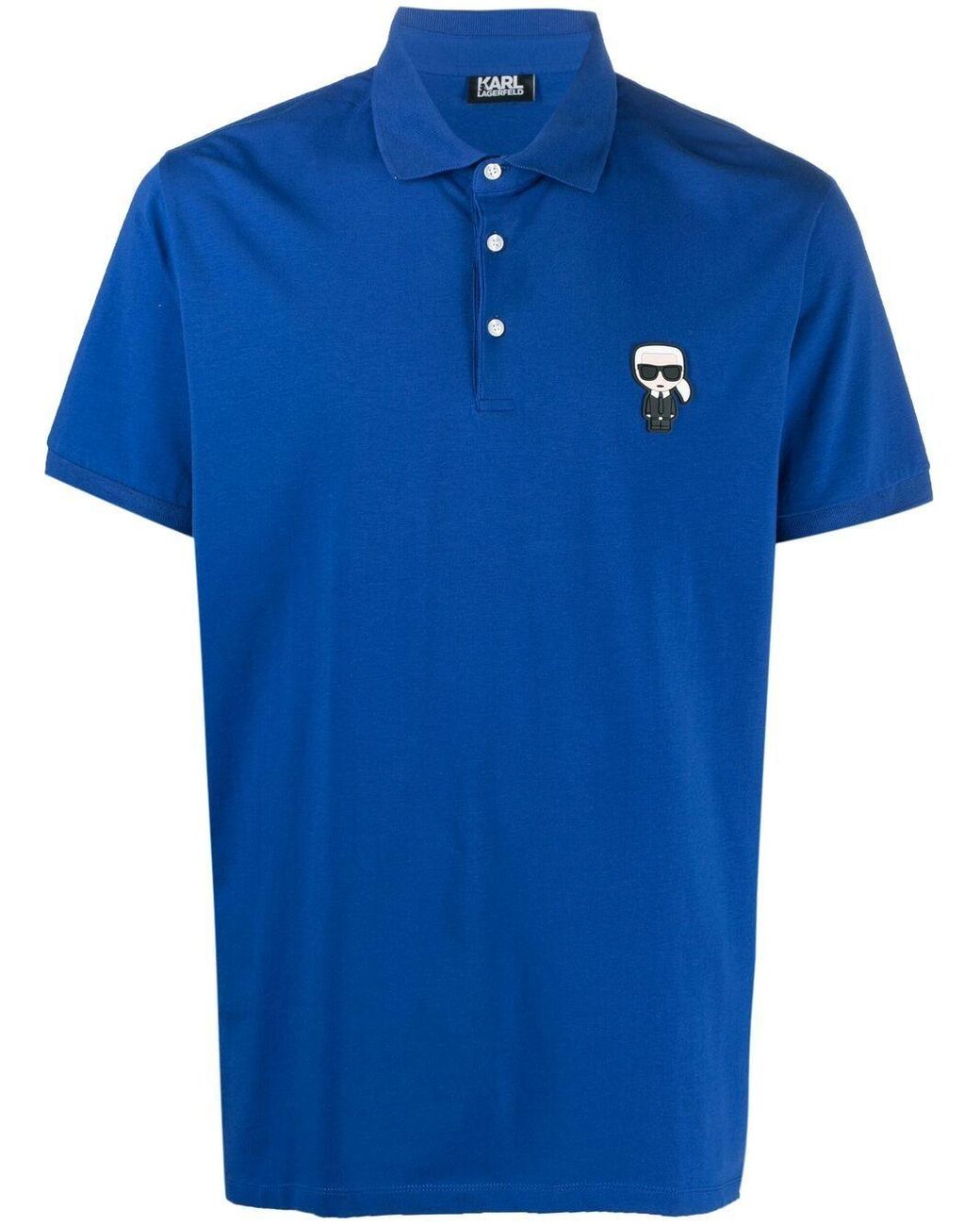 Karl Lagerfeld Ikonik Stretch-cotton Polo Shirt in Blue for Men - Lyst