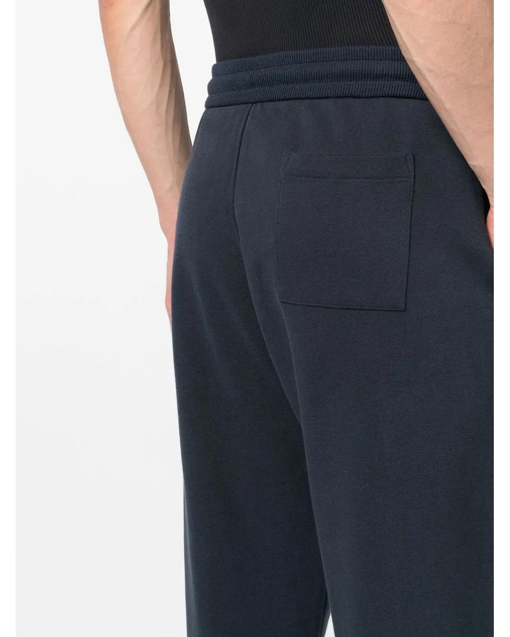 Giorgio Armani Blue Drawstring Wool Track Pants for men