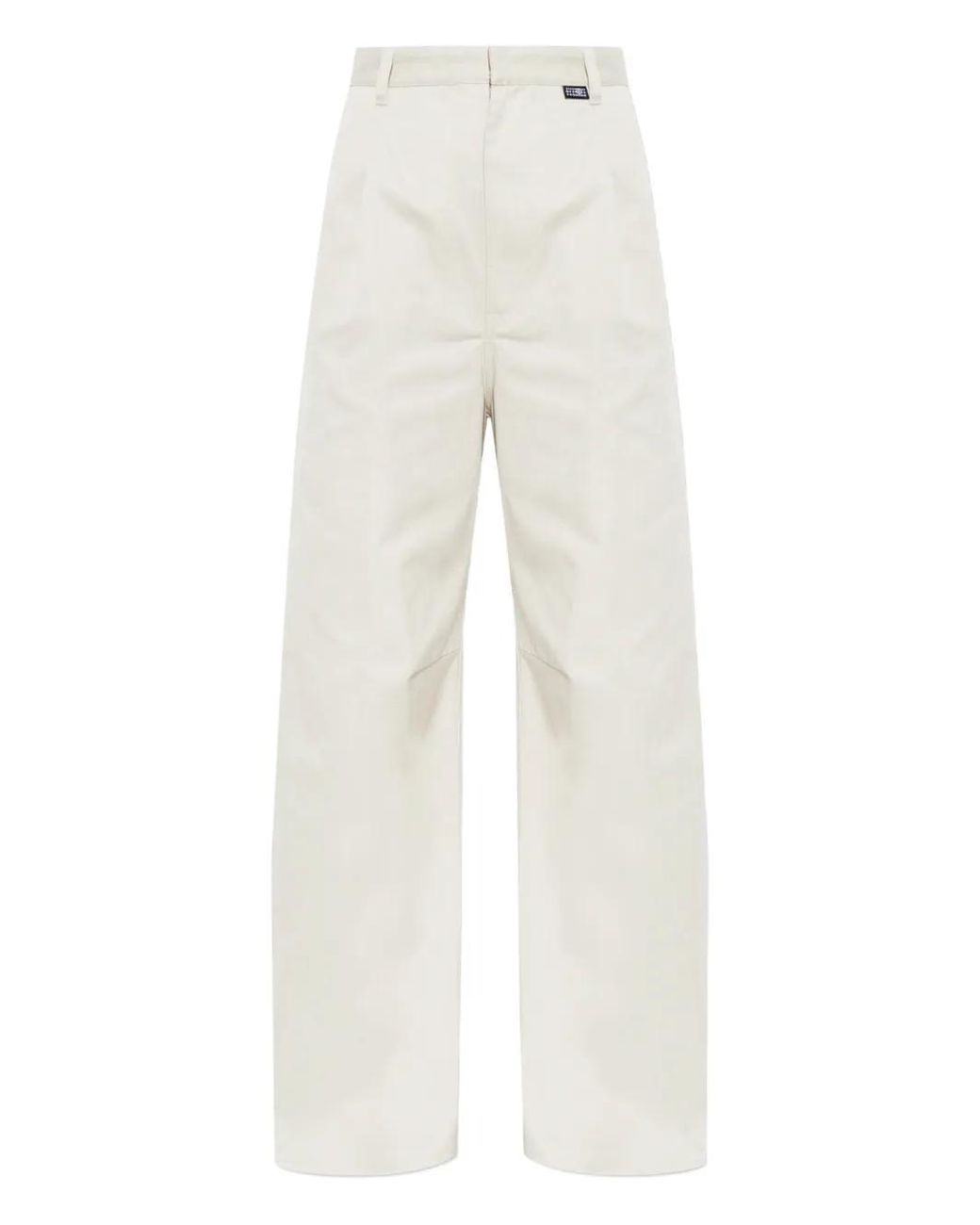 MM6 by Maison Margiela White Pleated Wide-Leg Trousers