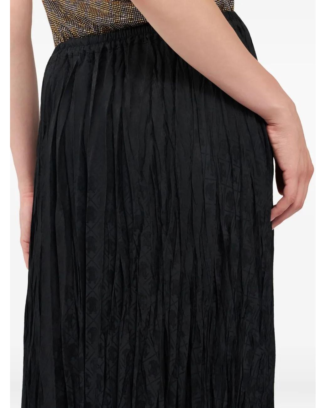 Roberto Cavalli Black Pleated Skirt