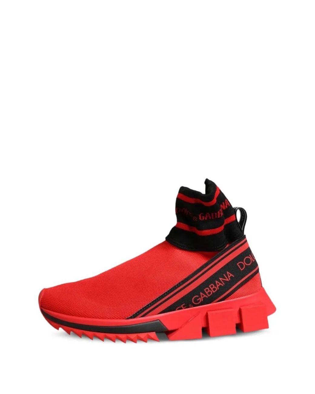 Dolce & Gabbana Red Sorrento Sock Sneakers
