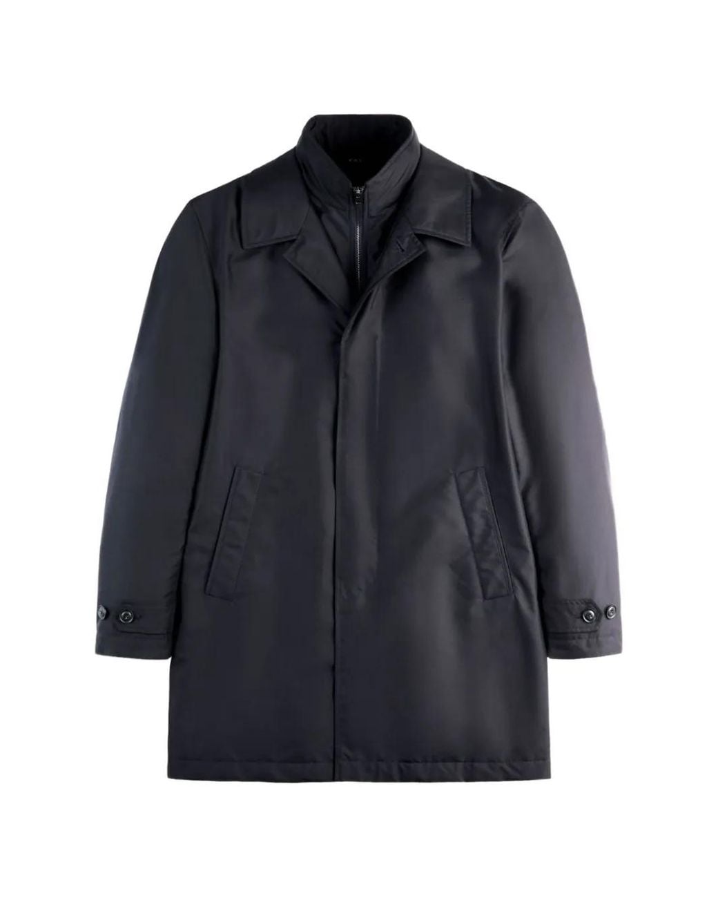 Fay Blue Long-Sleeve Snap-Button Coat for men