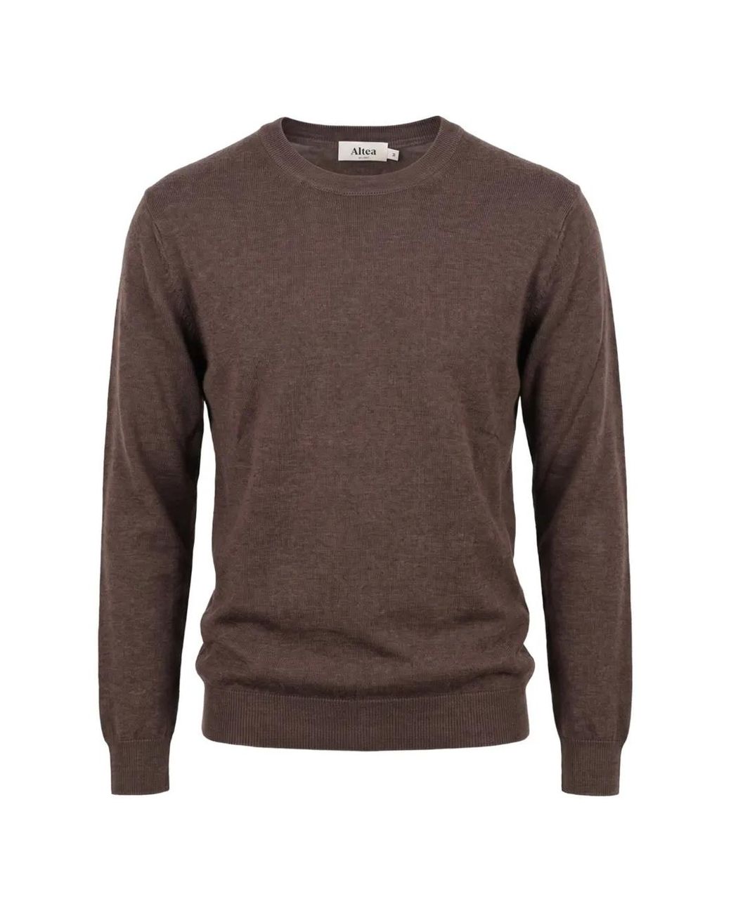 Altea Brown Crew-Neck Wool Sweater for men