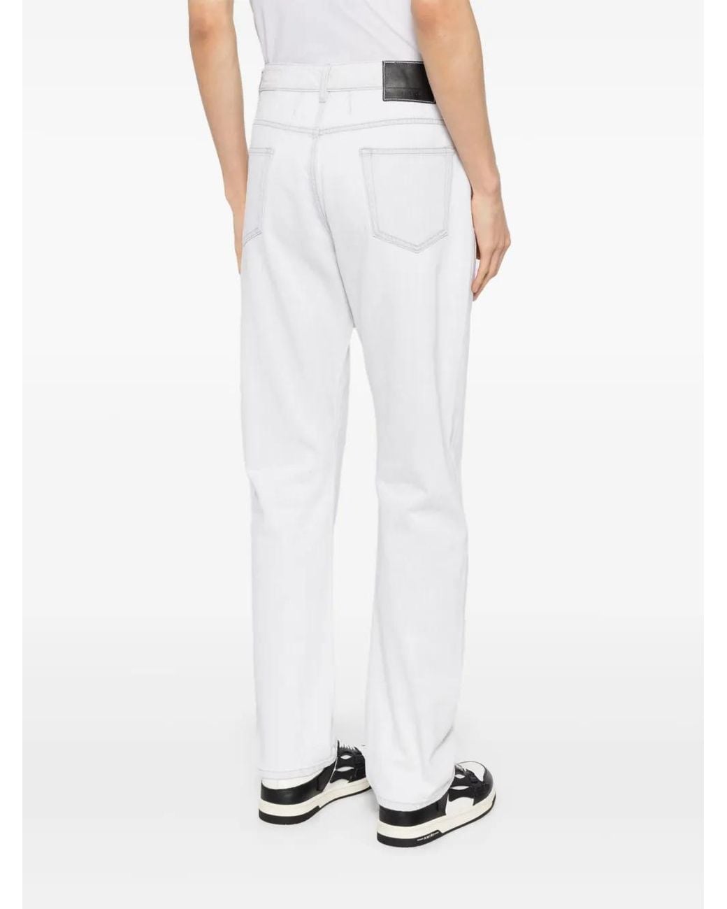 IRO White Light-Wash Straight-Leg Jeans for men