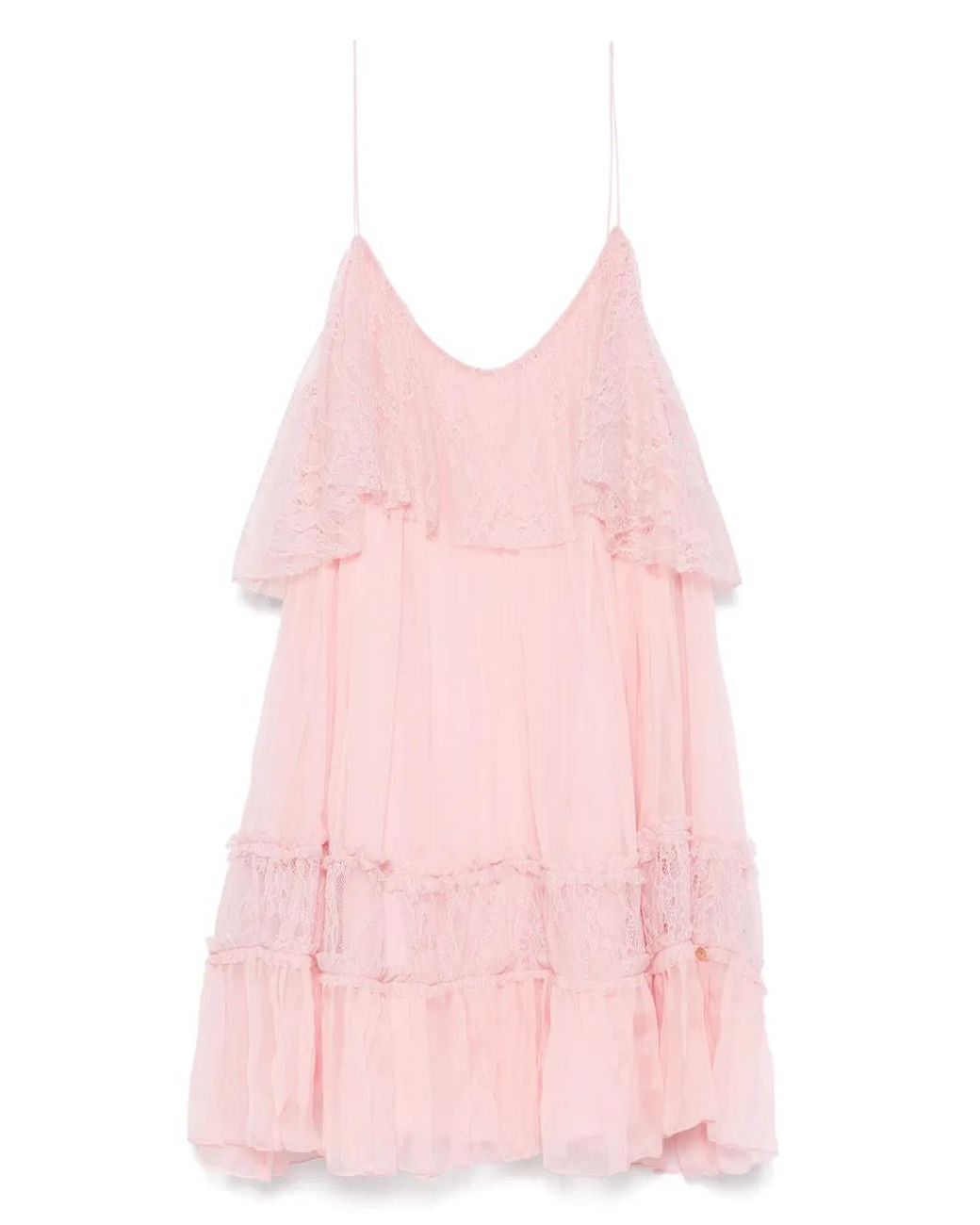 Nissa Pink Lace Mini Dress