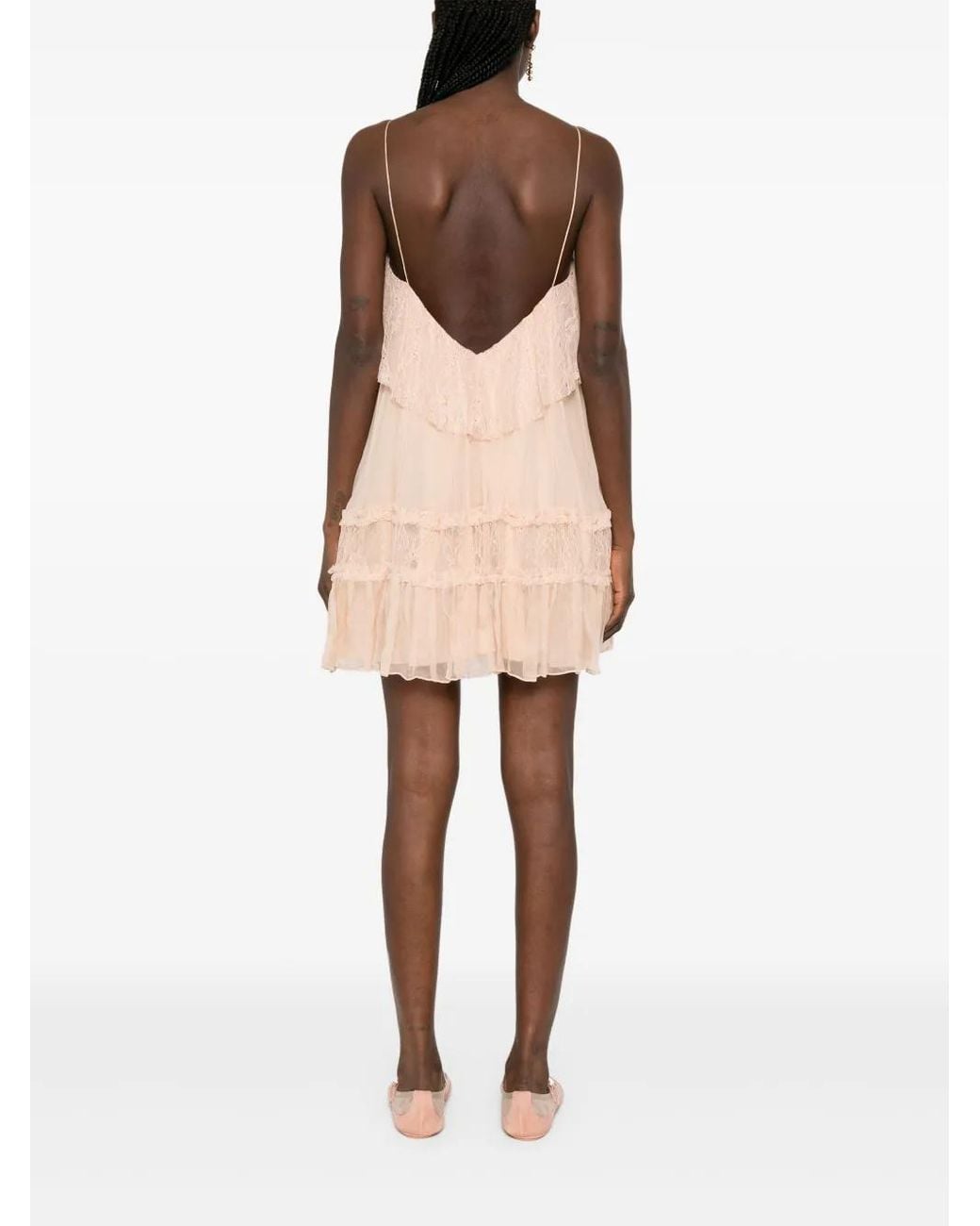 Nissa Pink Lace Mini Dress