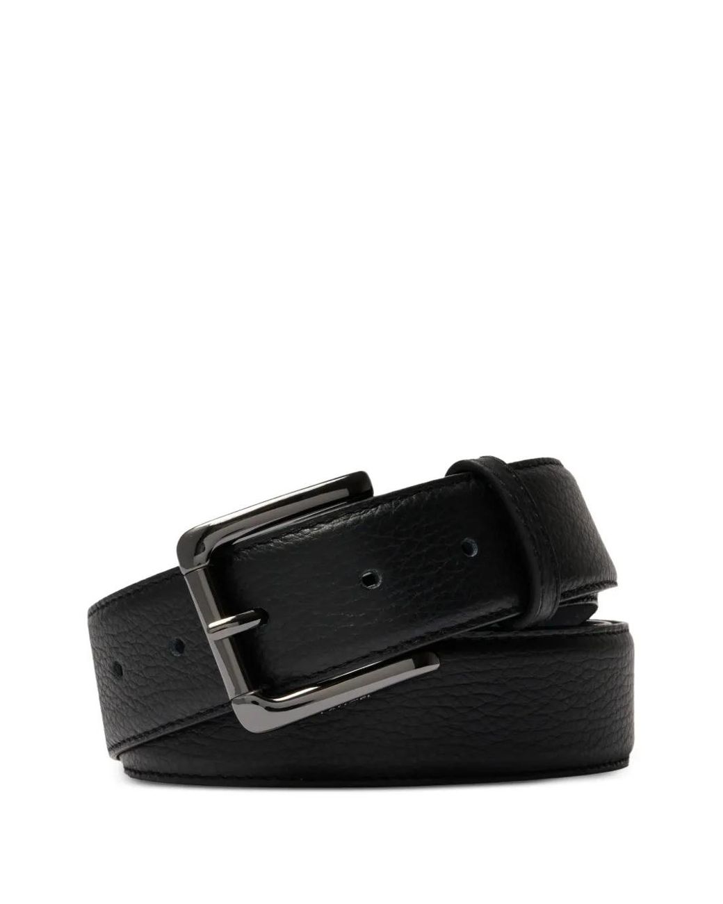 Lancel Black Adjustable Grained-Leather Belt