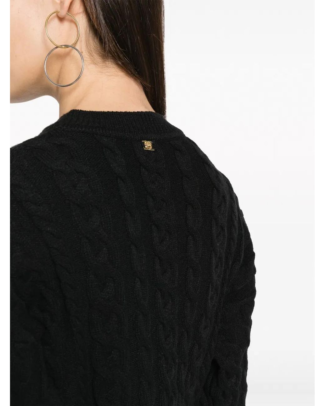 Pinko Black Armadillo Ribbed-Knit Jumper