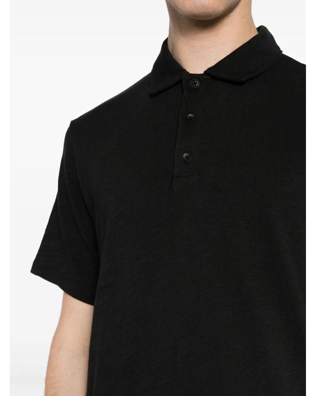 Rag & Bone Black Classic Flame Cotton Polo Shirt for men