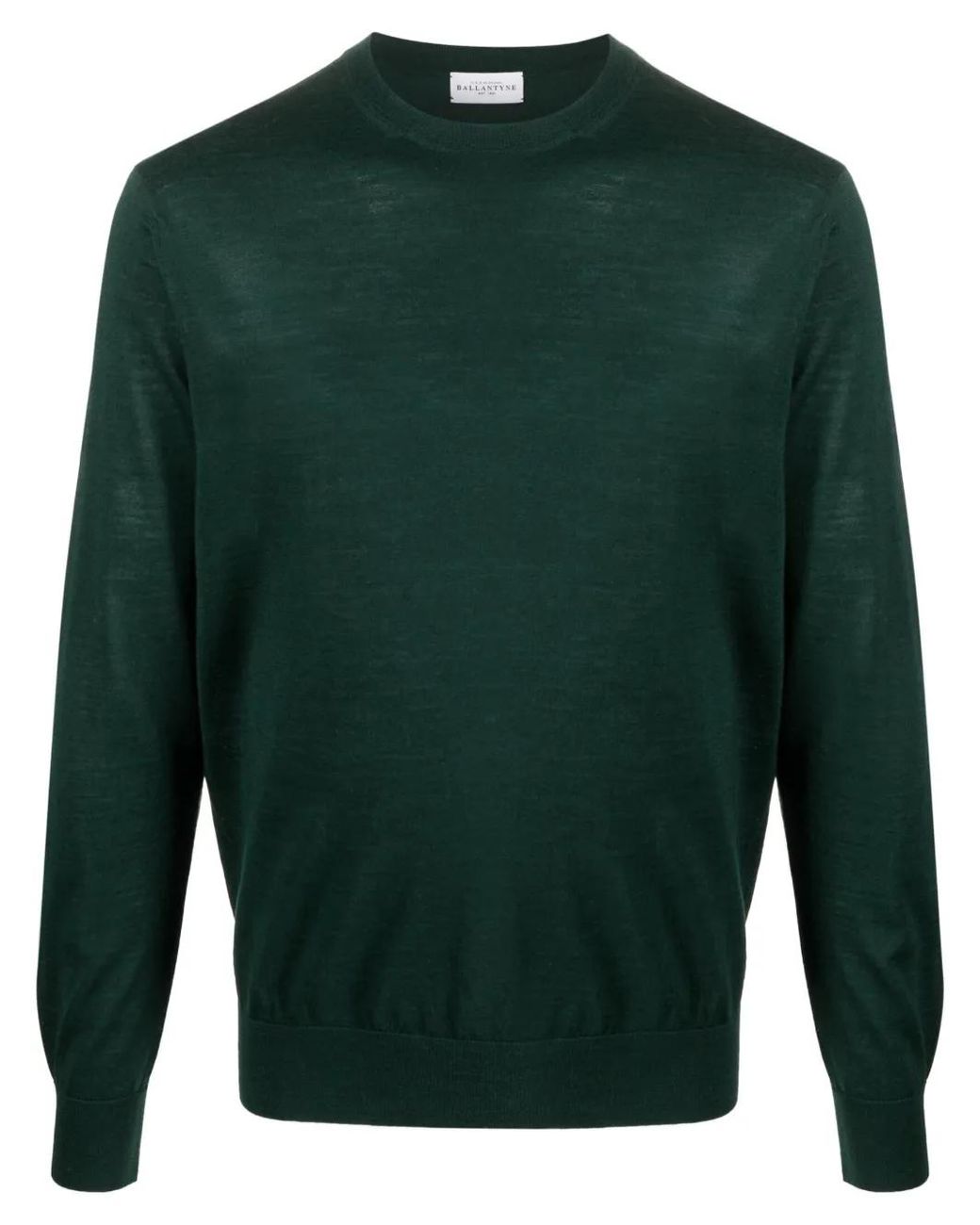 Ballantyne Green Crew-Neck Wool Jumper for men
