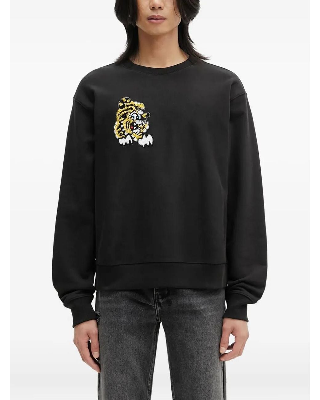 KENZO Black X Verdy Tiger-Embroidered Sweatshirt for men