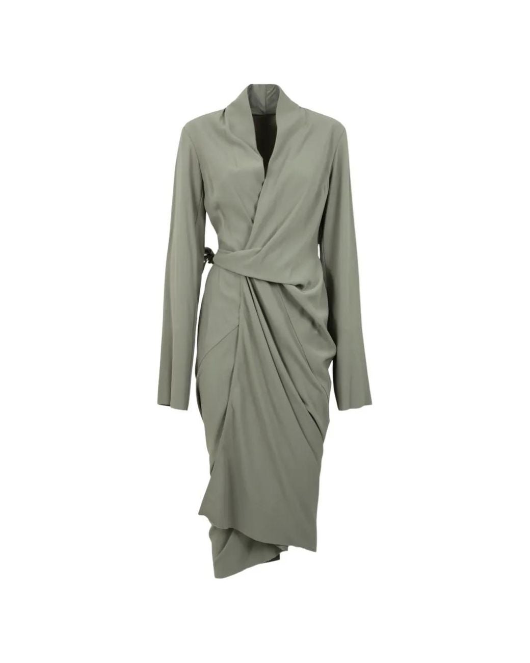 Rick Owens Green Tower Wrap Dress