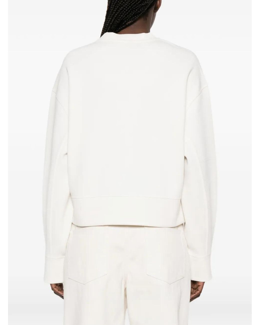 Moncler White Logo-Patch Sweatshirt