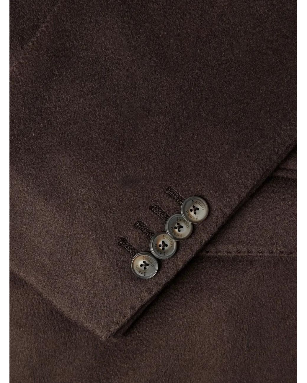 Herno Brown Button Single-Breasted Coat for men