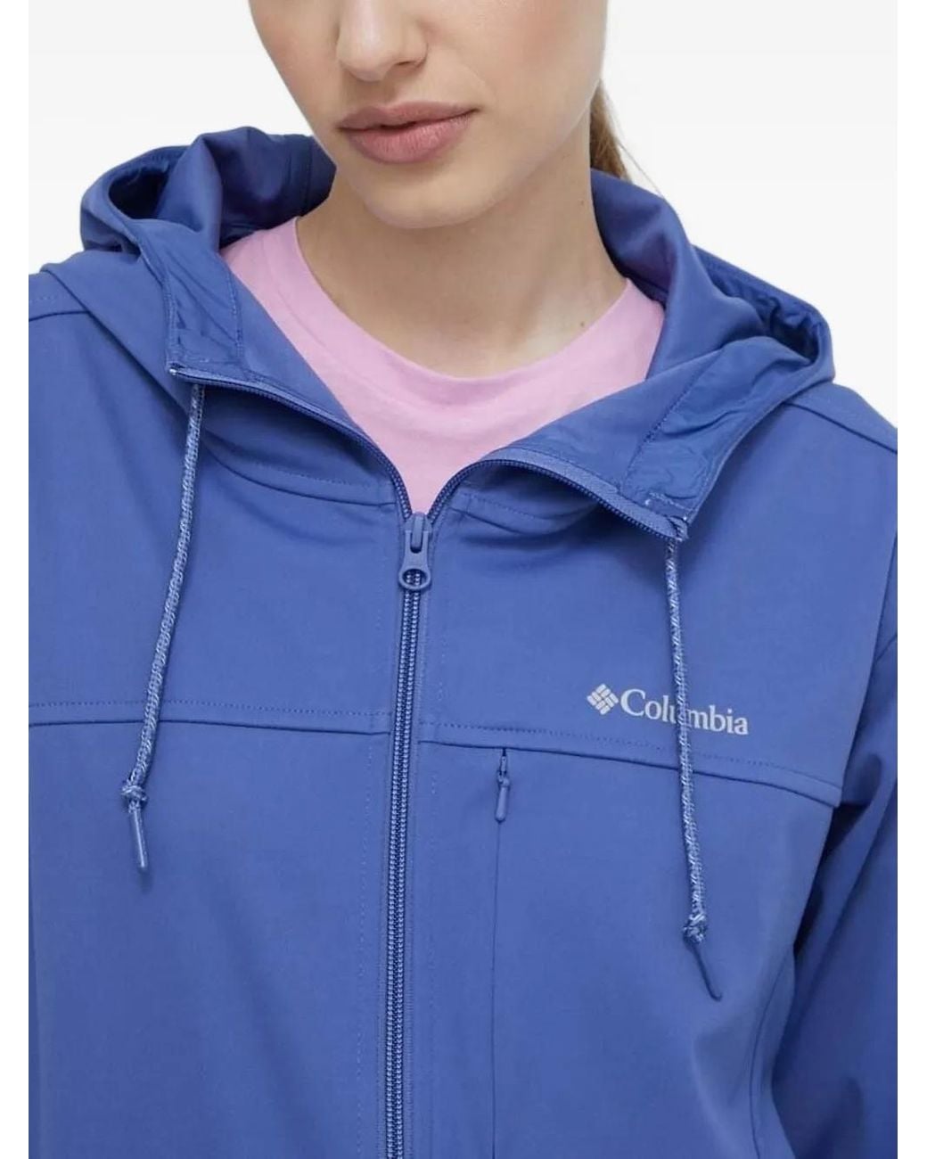 Columbia Blue Hooded Softshell Jacket