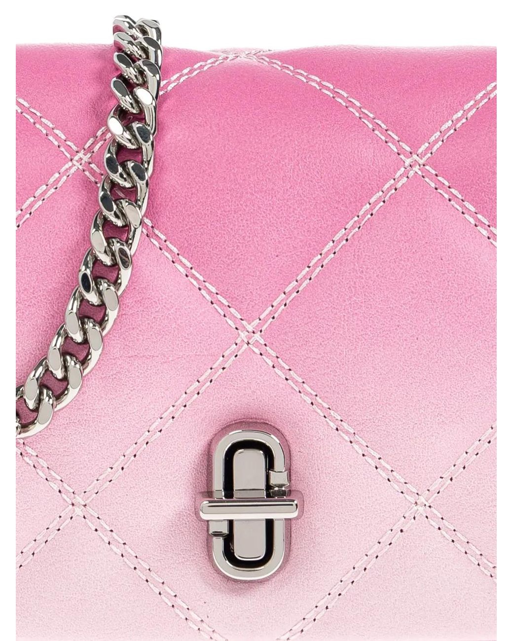 Marc Jacobs Pink Small Quilted Dual Chain Crossbody Bag