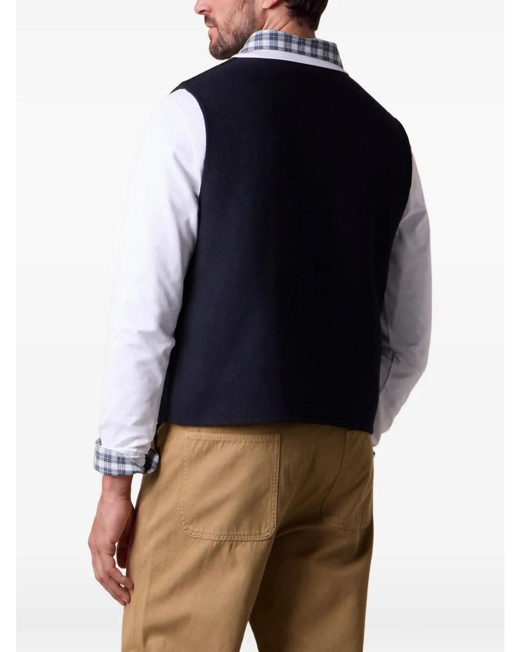 Brooks Brothers Blue Gilet Réversible En Maille for men