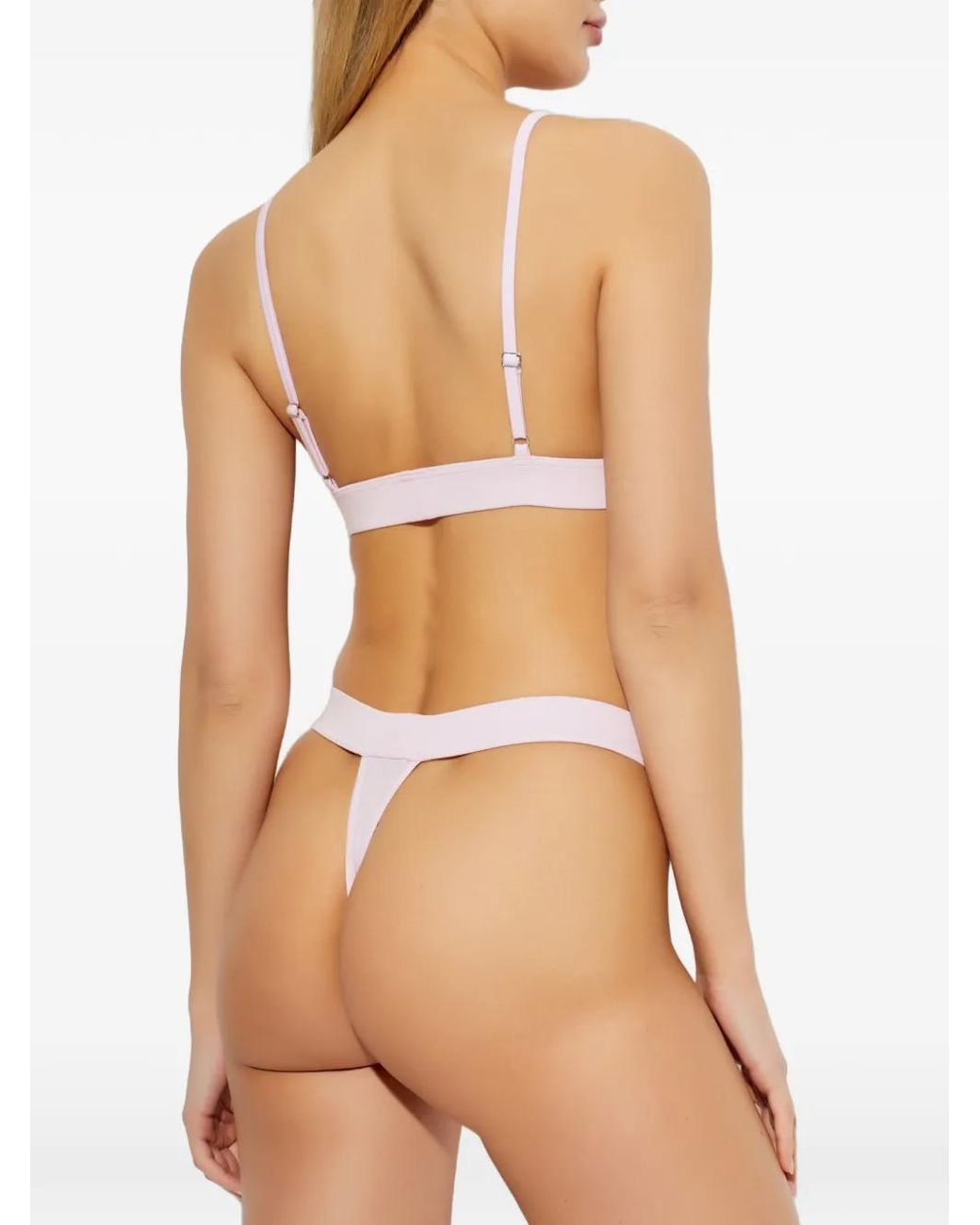 DSquared² Pink Logo-Patch Thong