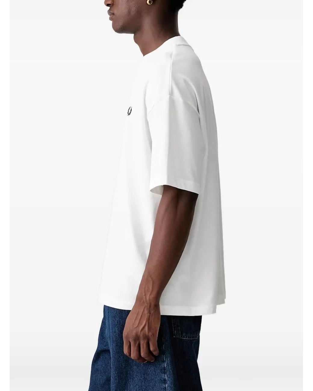 Fred Perry White Oversized T-Shirt for men