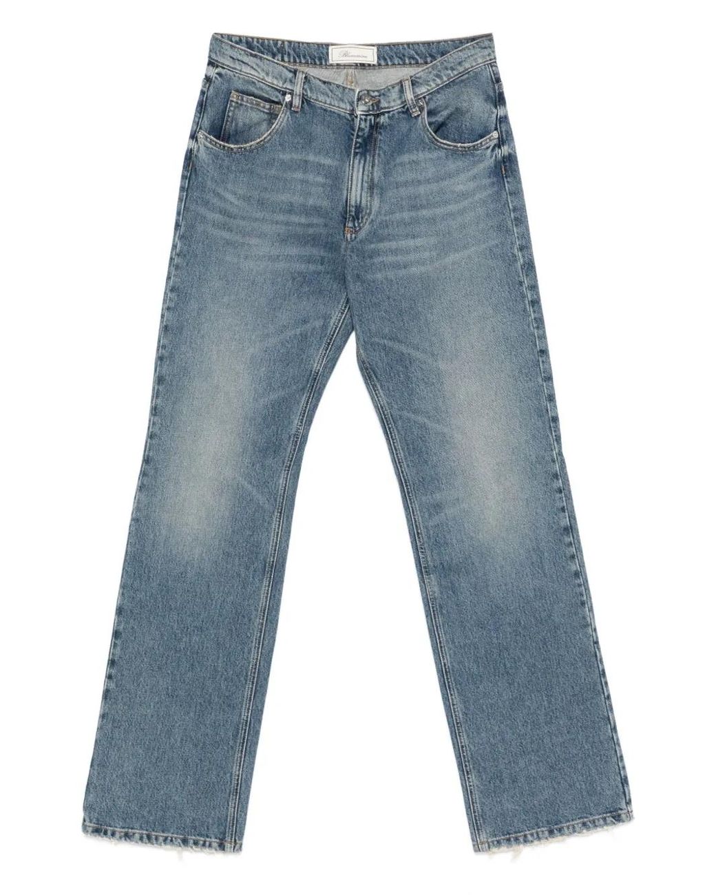 Blumarine Blue Frayed-Hem Jeans