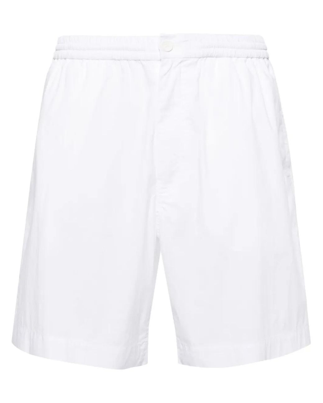 Aspesi White Elasticated-Waist Poplin Shorts for men