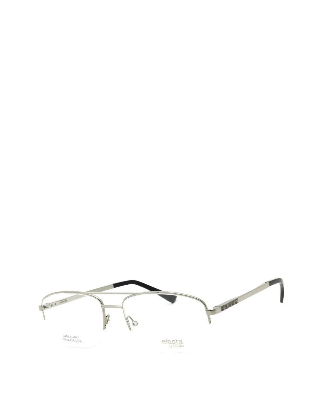Elasta White Rectangular-Frame Glasses for men