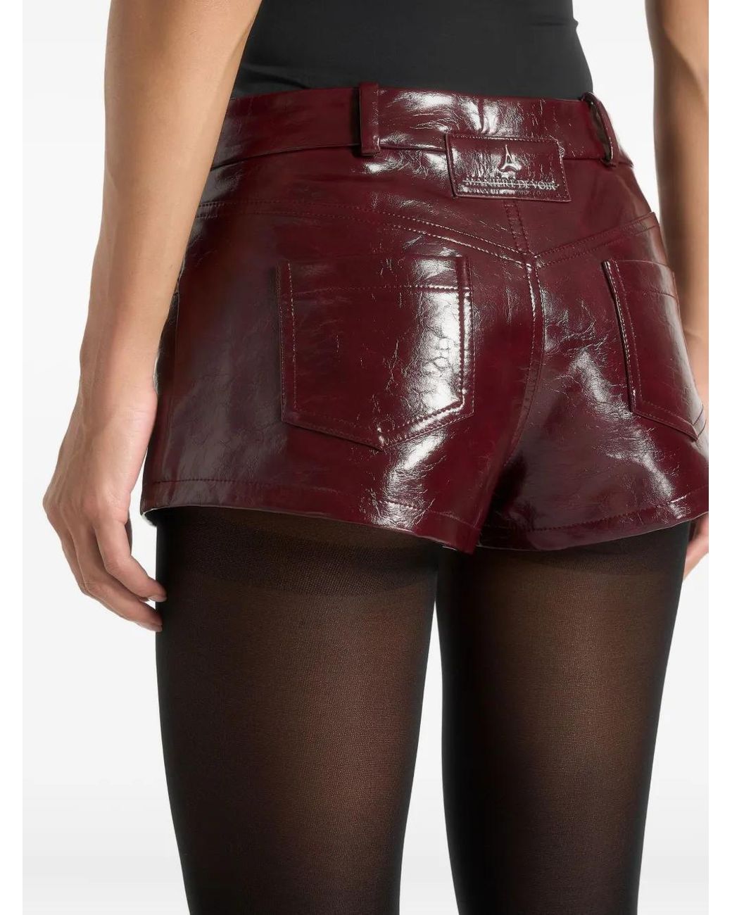 Manière De Voir Red Samia Vintage Mini Shorts