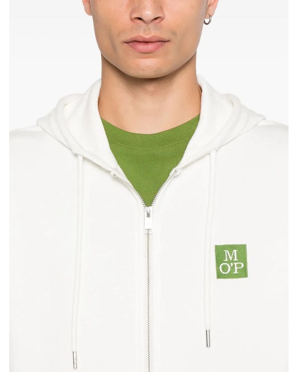 Marc O' Polo White Logo-Patch Hoodie for men
