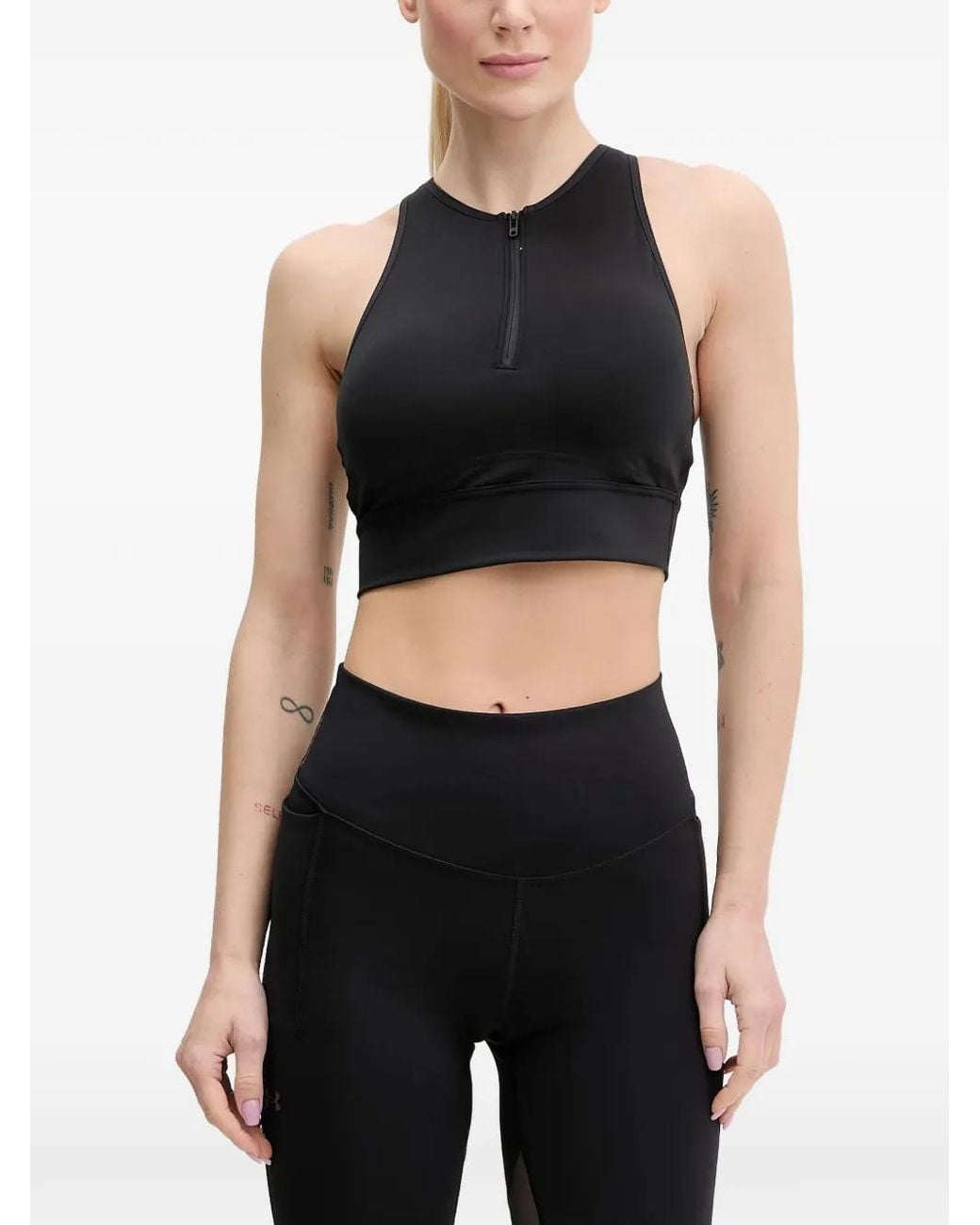 Under Armour Black Meridian Zip-Up Sports Bra