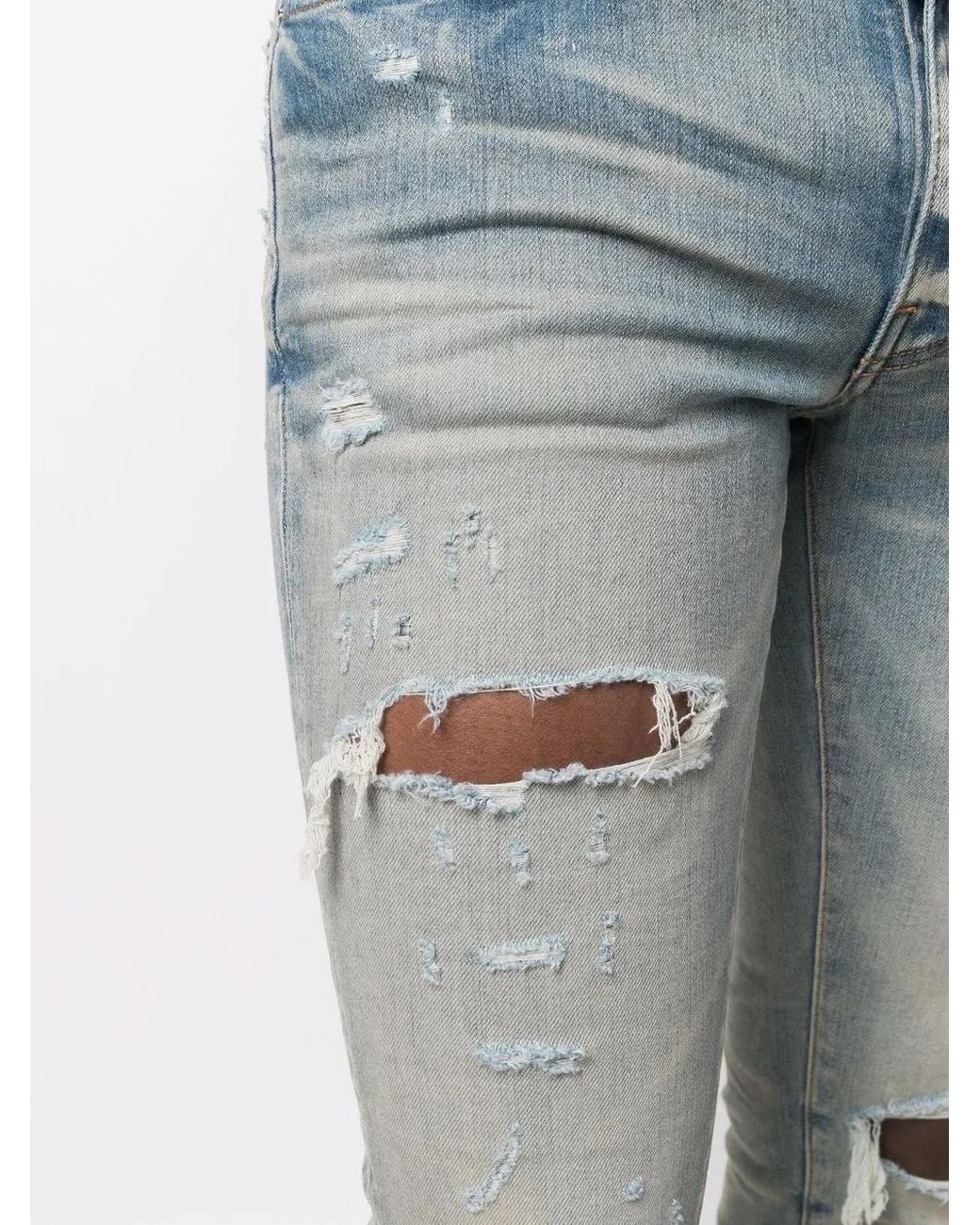 Amiri Blue Distressed Skinny Jeans for men