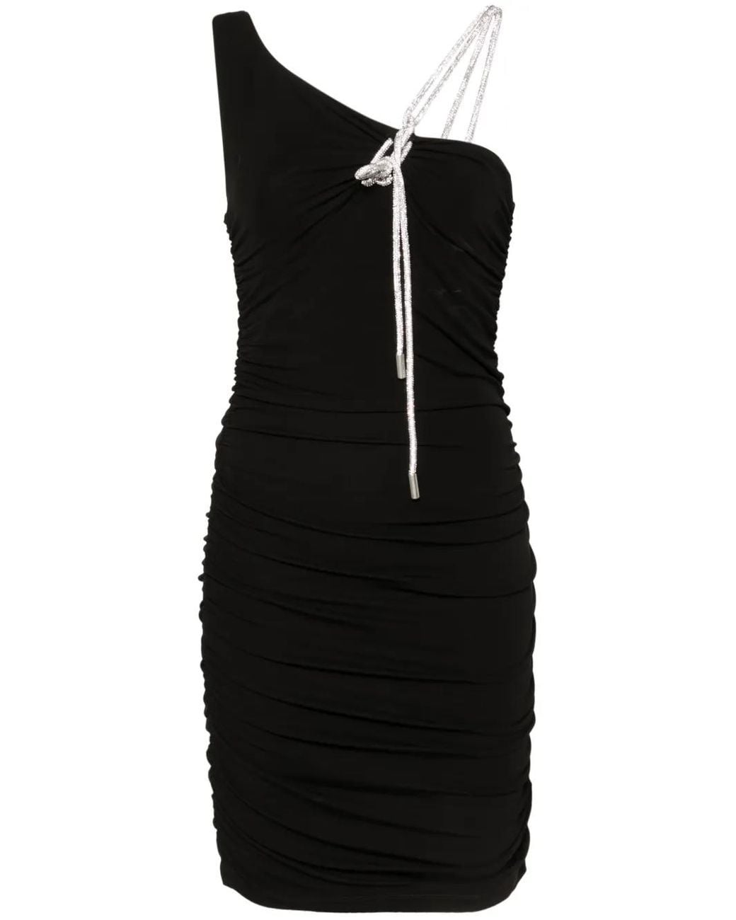 Off-White c/o Virgil Abloh Black Asymmetric Crepe Mini Dress