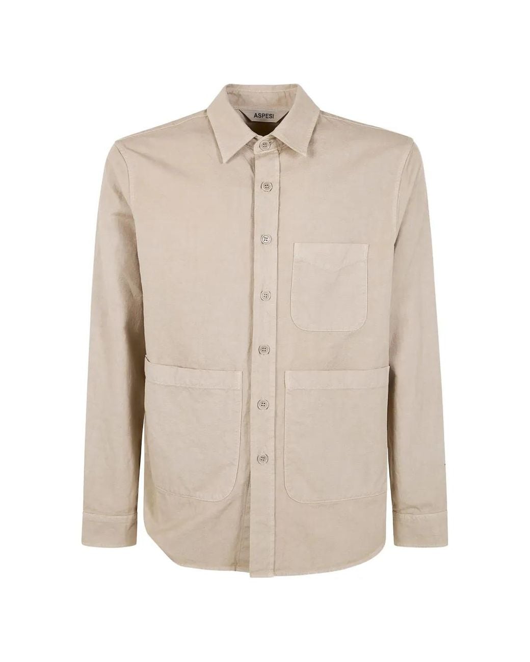 Camisa Con Bolsillos Con Botones Aspesi de hombre de color Natural