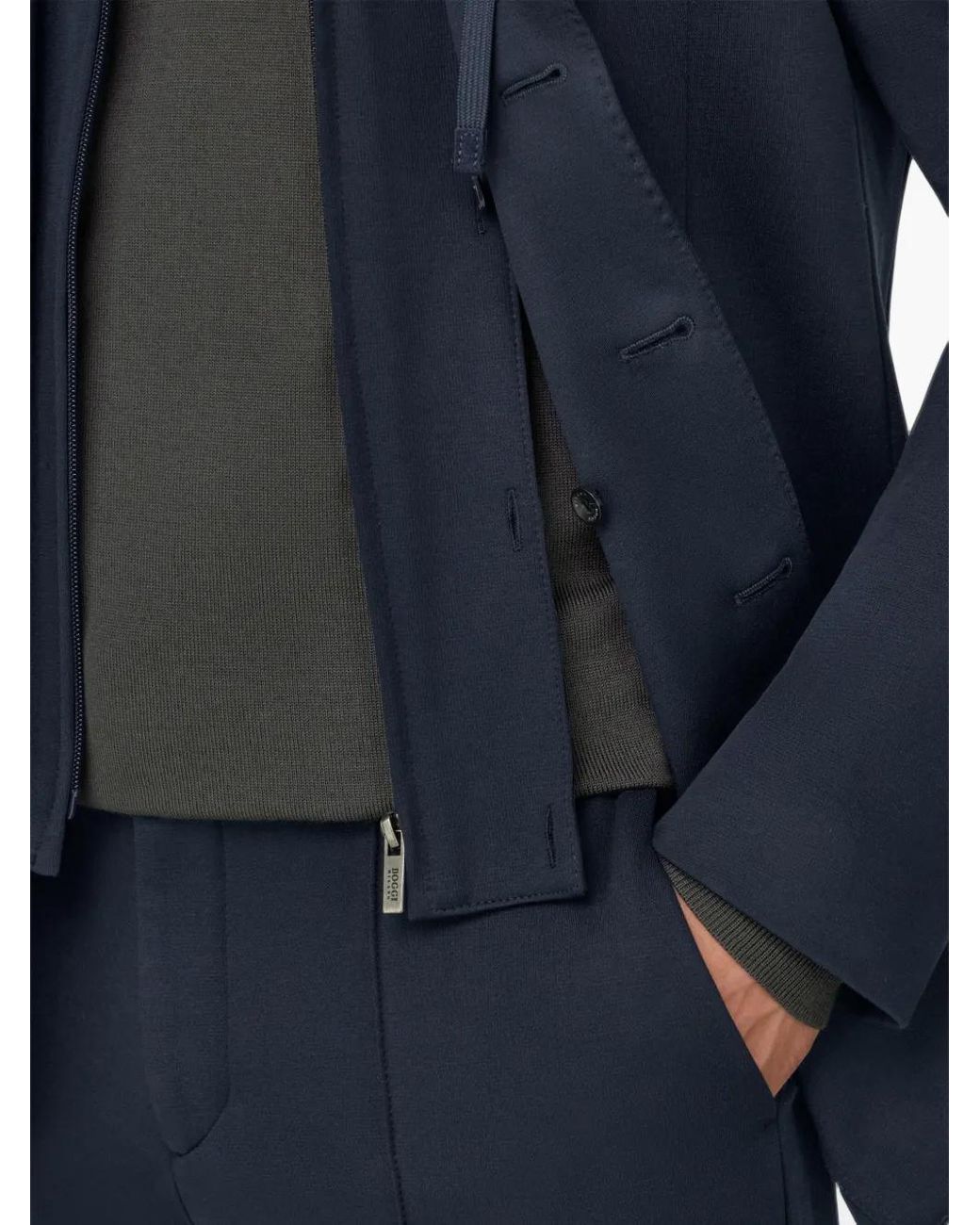 Boggi Blue Blazer Madison En Coton Mélangé B Jersey for men