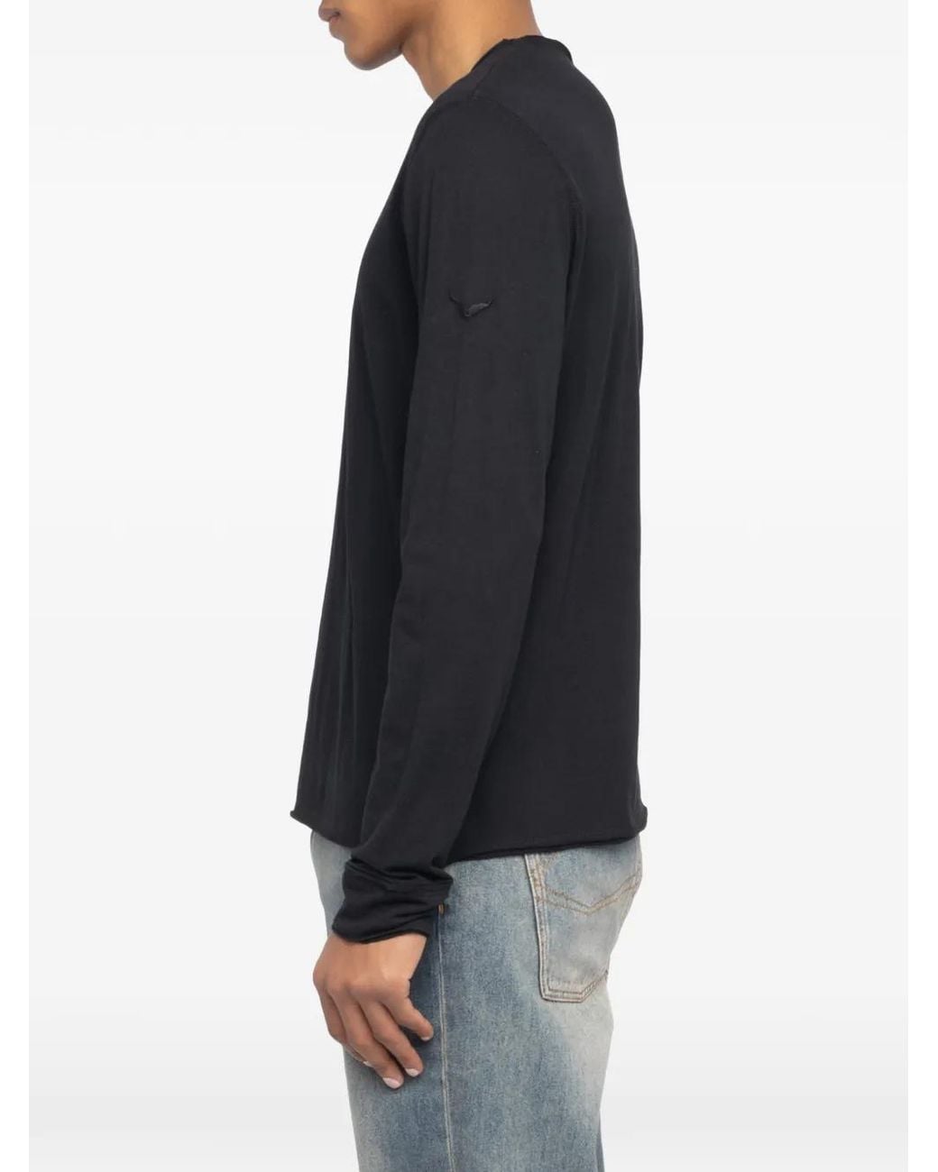 Zadig & Voltaire Black Monastir Henley T-Shirt for men
