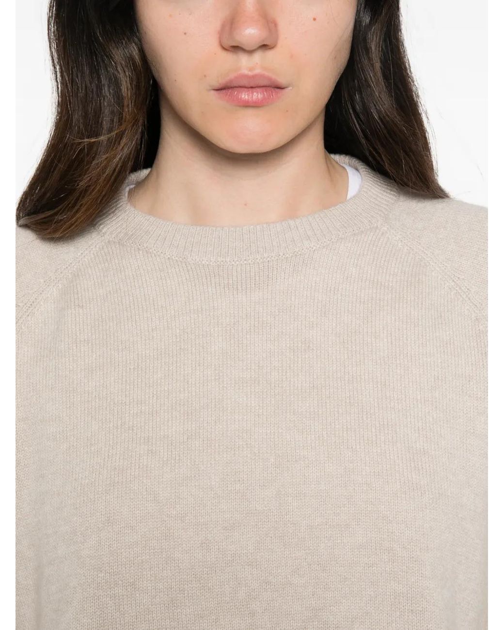 Brunello Cucinelli Natural Pullover Mit Raglanärmeln