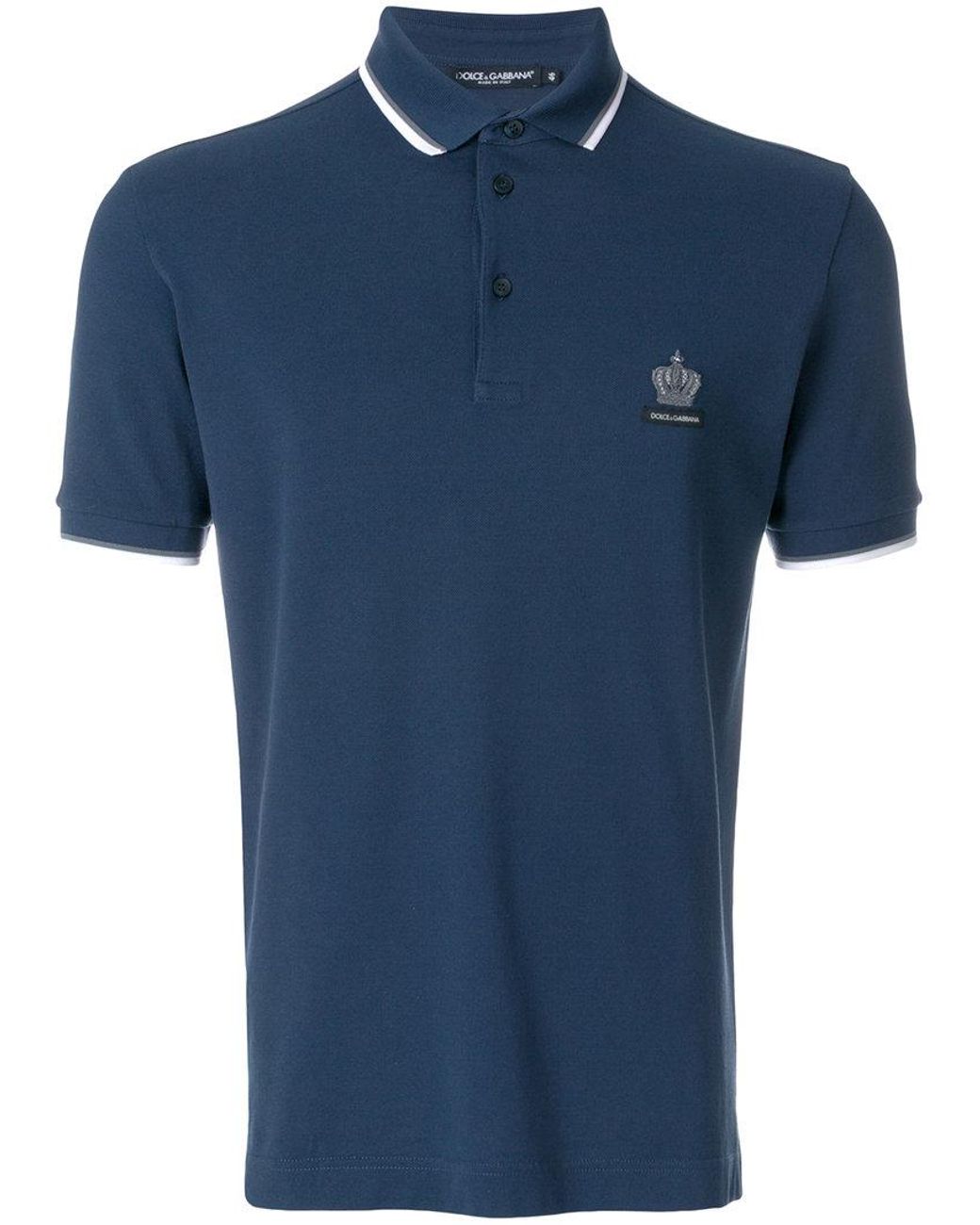 Dolce & Gabbana Crown Logo Polo Shirt in Blue for Men | Lyst Canada