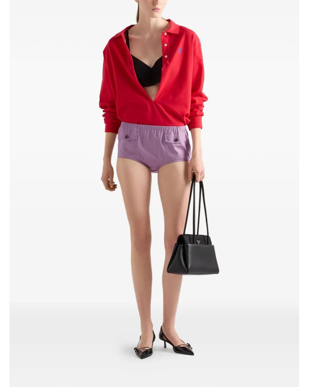 Prada Popeline Shorts in het Purple