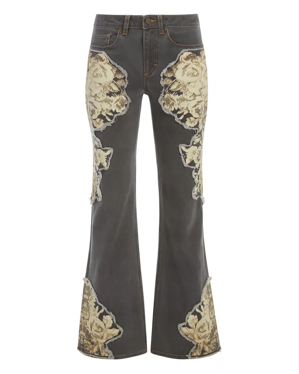 Guess Flared Jeans Met Print in het Gray