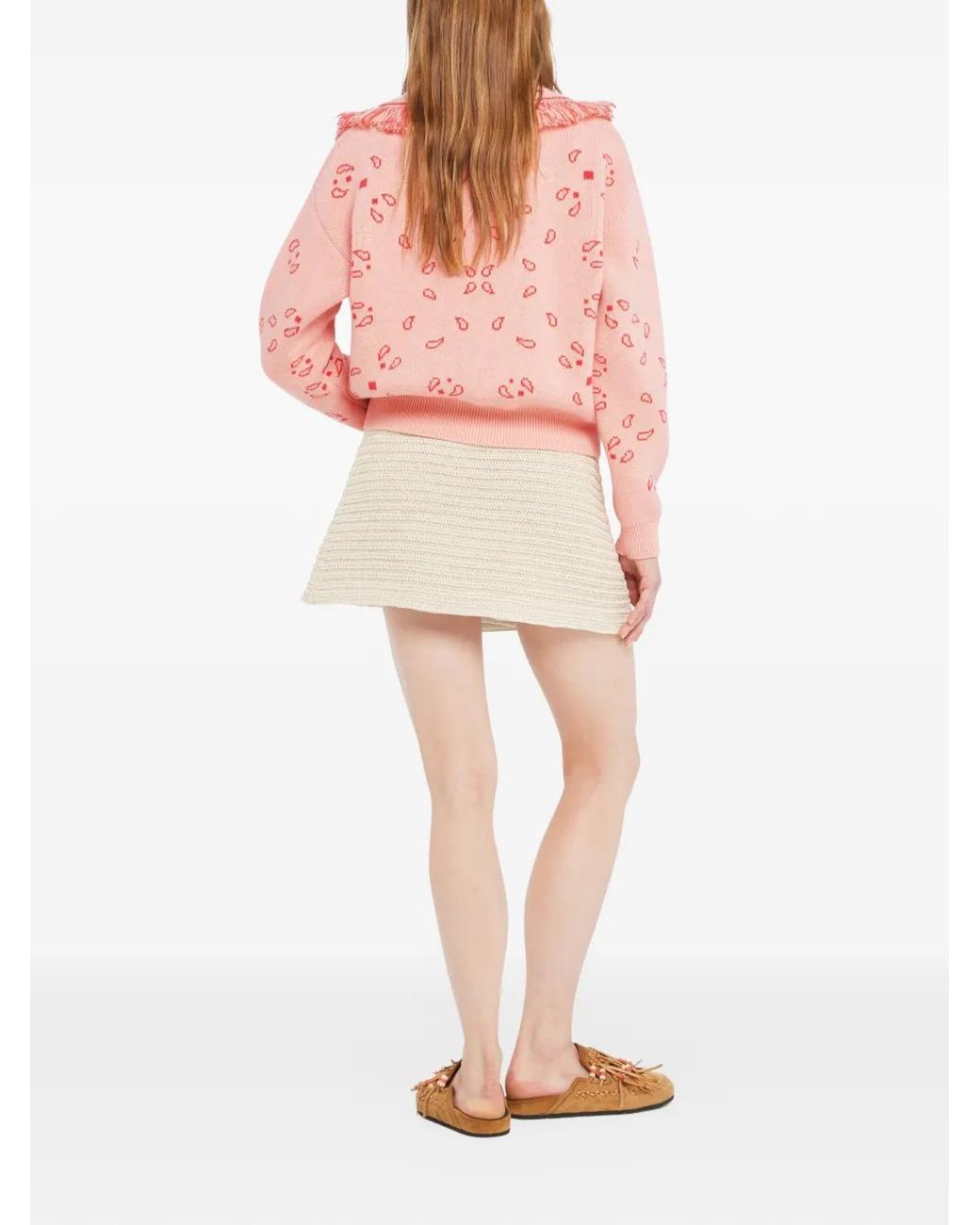 Alanui Pink Cardi-Bomber Jacquard Bandana Clothing