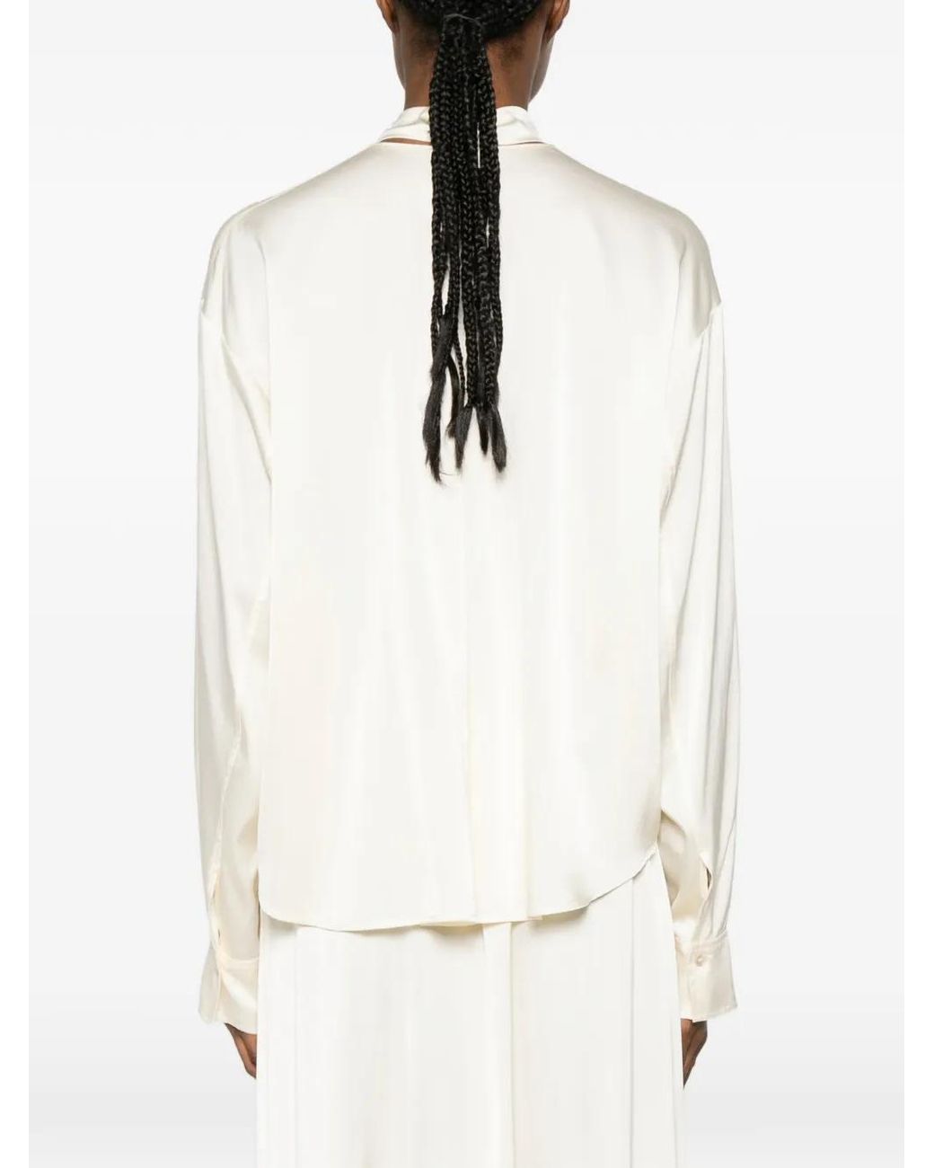 Forte_forte White Tie-Neck Button-Up Shirt