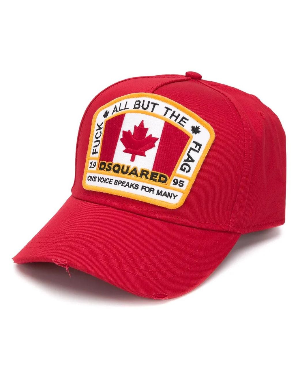 DSquared² Red D2 Patch Baseball Cap for men