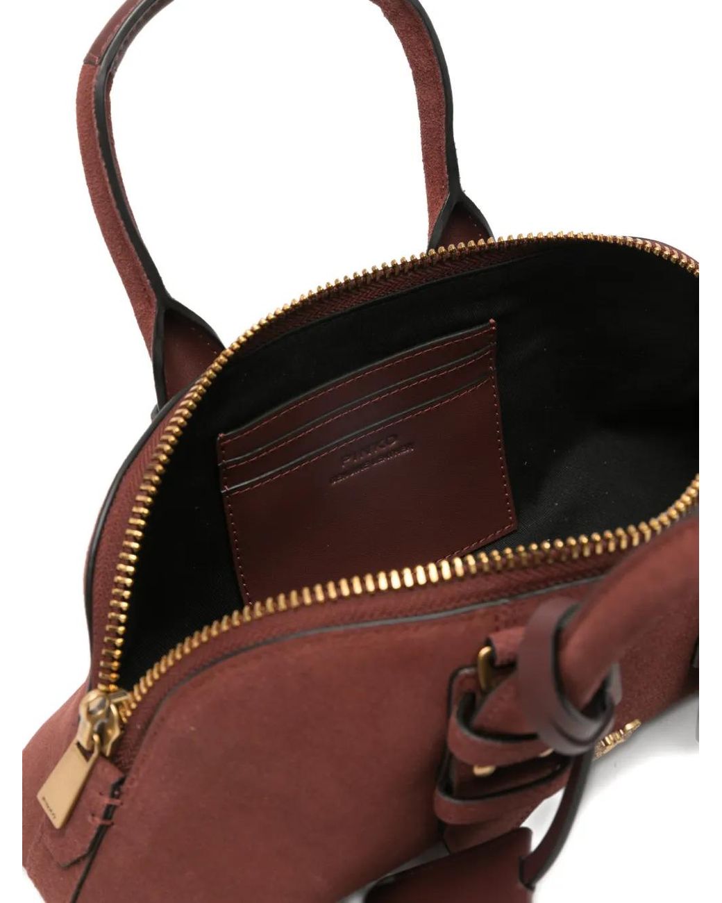 Pinko Brown Sac Cabas De Bowling En Daim