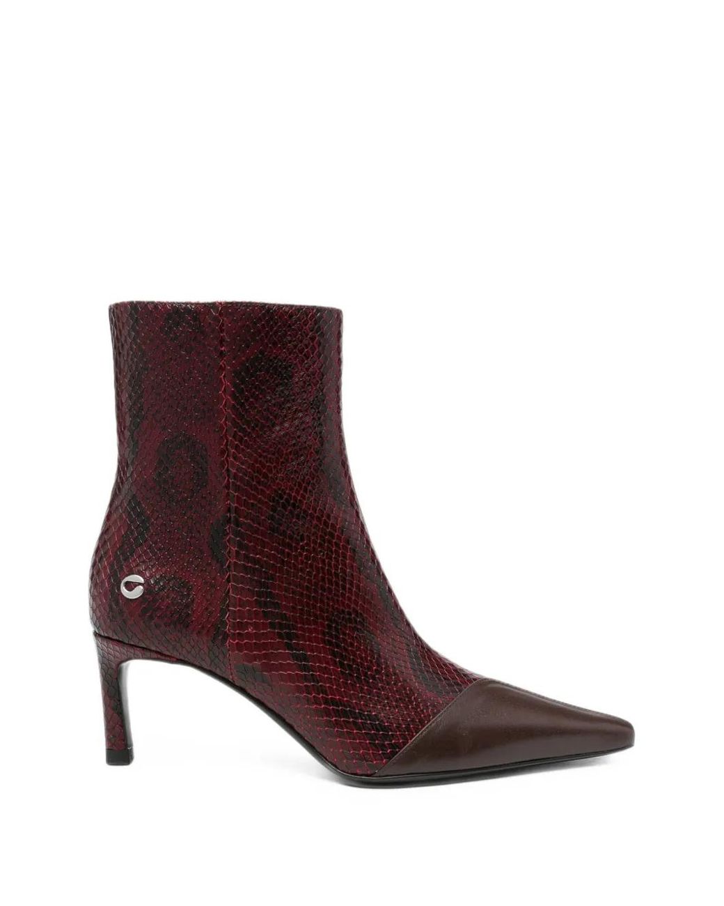 Coperni Brown Snake-Effect Leather Boots