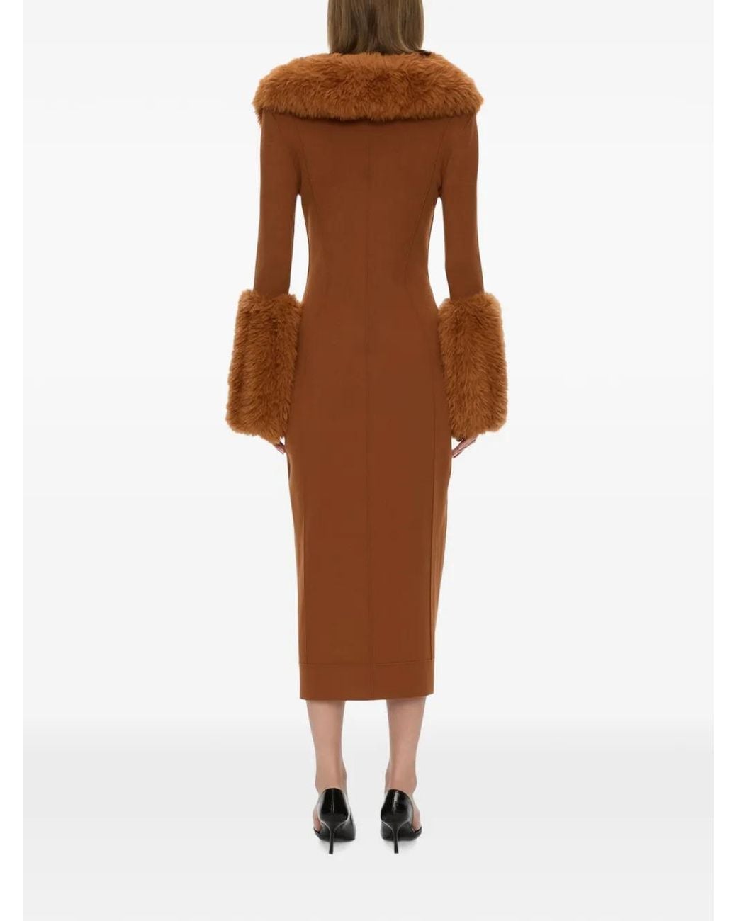 Christopher Esber Brown Robe Mi-Longue Duncan À Manches Longues