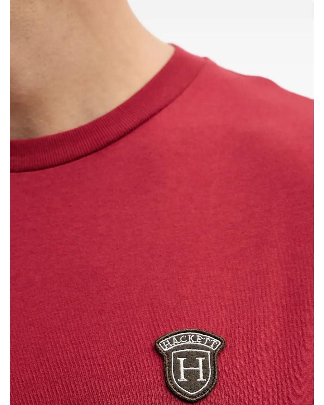 Hackett T-Shirt Met Logopatch in het Red voor heren
