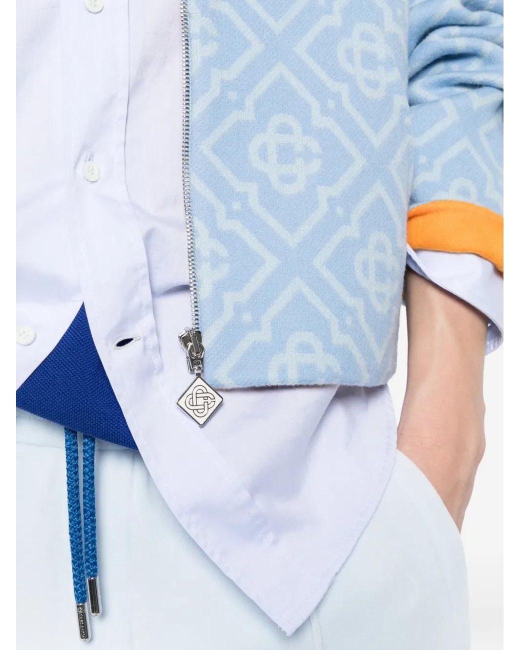 Casablanca Blue Monogram Hooded Jacket